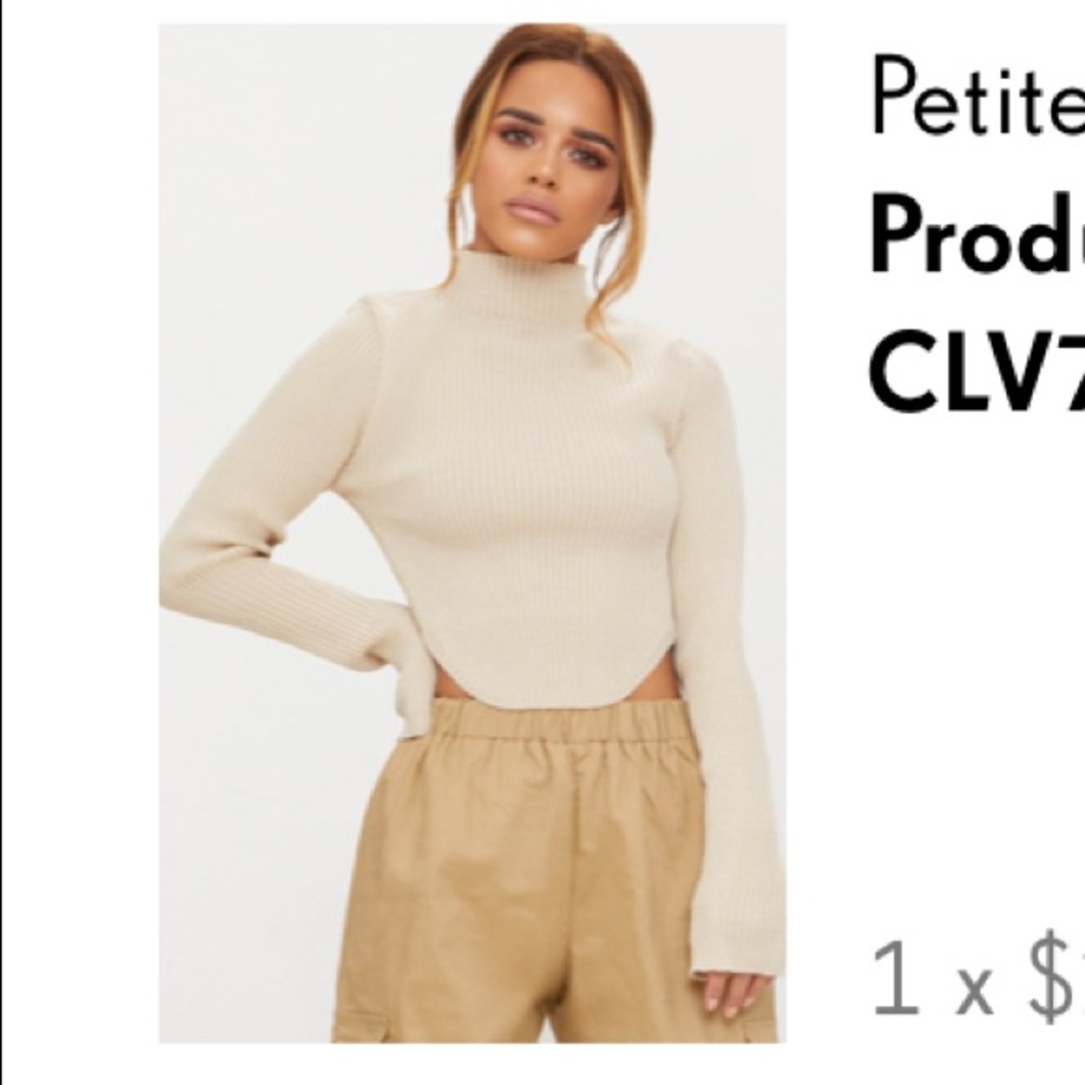 Prettylittlething Stone High Neck Curve Jumper
